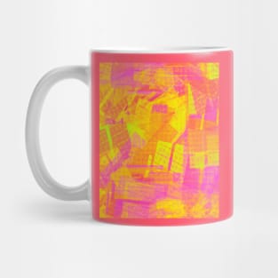 Abstract Yellow Pink Orange Pattern Art Mug